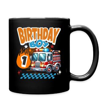 Pompiers du 1er anniversaire - Mug uni - noir - Droite