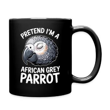 Grey Parrot Sayings Funny Grey Parrot Gift - Full Colour Mug - black - Right