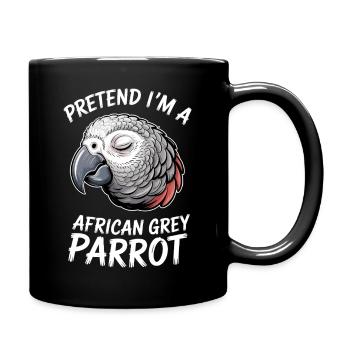 Grey Parrot Sayings Funny Grey Parrot Gift - Full Colour Mug - black - Right
