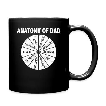 Anatomy of the Dad: Spinner Design Gift - Full Colour Mug - black - Right