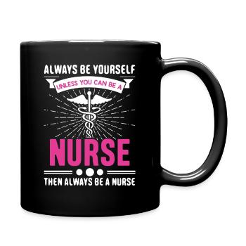 Krankenschwester - Tasse einfarbig - Schwarz - Rechts