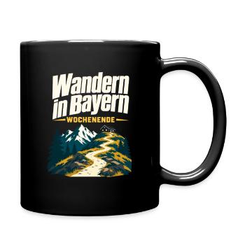 Wandern in Bayern Wochenende, Bavaria Hiking Trip - Full Colour Mug - black - Right