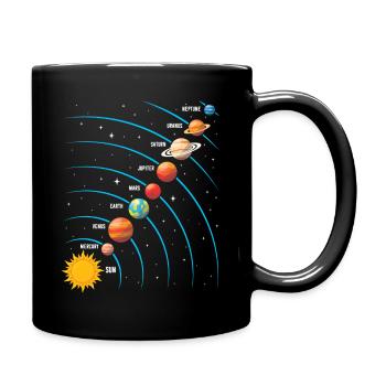 Sonnensystem Weltraumwissenschaft Astronomie Kinder - Tasse einfarbig - Schwarz - Rechts