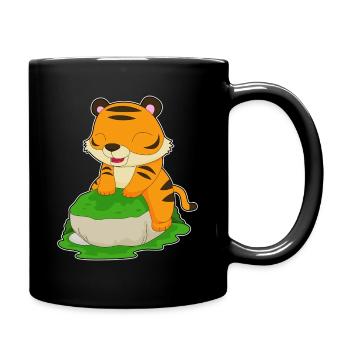 tigre mignon - Mug uni - noir - Droite