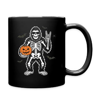 Bigfoot d’Halloween, fête d’Halloween, Citrouille squelette - Mug uni - noir - Droite