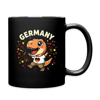 Dinosaure avec drapeau allemand - Mug uni - noir - Droite