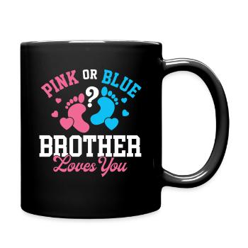 Révélation du genre Rose ou Bleu Frère T’aime - Mug uni - noir - Droite