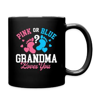 Révélation du sexe de Grand-mère rose ou bleue - Mug uni - noir - Droite