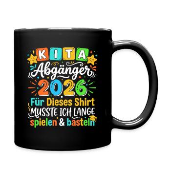 Kita Abschluss 2026 Shirt Design - Tasse einfarbig - Schwarz - Rechts