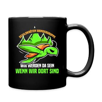 Schildkörten Wandergruppe Wander Bergsteiger - Tasse einfarbig - Schwarz - Rechts