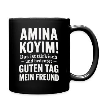 Türkischer Gruß Guten Tag Freund - Tasse einfarbig - Schwarz - Rechts