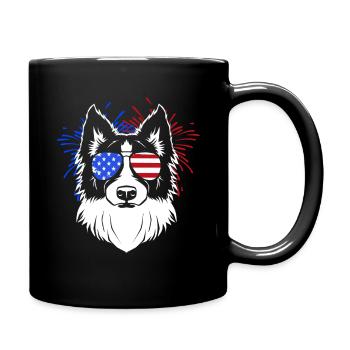 Border Collie - Full Colour Mug - black - Right