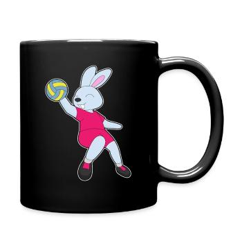 Hase Volleyballspieler Volleyball - Tasse einfarbig - Schwarz - Rechts