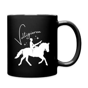 Voltigieren Mühle – Sport Outfit für Voltigierer - Tasse einfarbig - Schwarz - Rechts