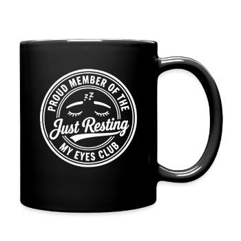 Sleep Club Funny Sayings Jokes Puns - Full Colour Mug - black - Right