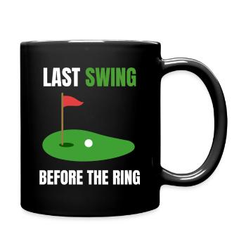 Letzter Schwung-Golf-Bräutigam - Tasse einfarbig - Schwarz - Rechts