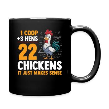 Fermier Coq, Volaille, Poulet Math, poulet - Mug uni - noir - Droite
