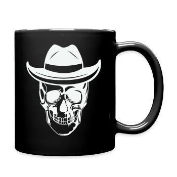Skull with sunglasses - Full Colour Mug - black - Right