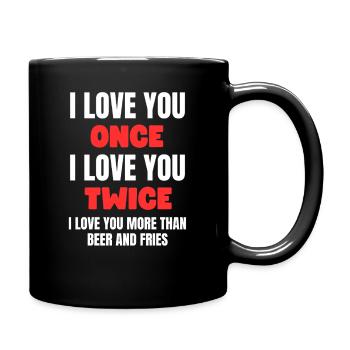 Beer And Fries Love - Full Colour Mug - black - Right