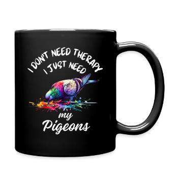 Pigeon Therapy Art - Full Colour Mug - black - Right