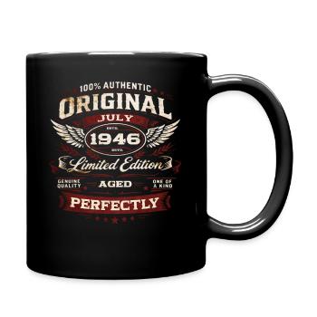 80. Geburtstag Geschenk Original Juli 1946 - Tasse einfarbig - Schwarz - Rechts