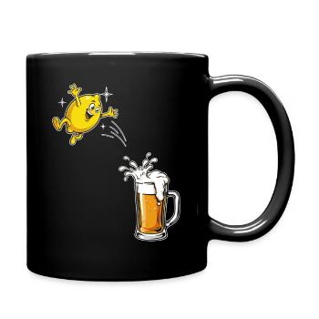 Radler Beer Citron drôle saute dans un verre à bière - Mug uni - noir - Droite