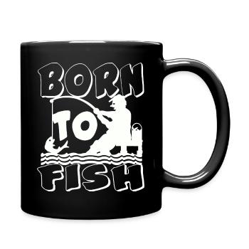 Born to Fish Silhouette - Full Colour Mug - black - Right