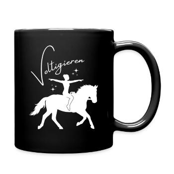 Voltigieren Grundsitz – Sport Outfit für Voltigier - Tasse einfarbig - Schwarz - Rechts