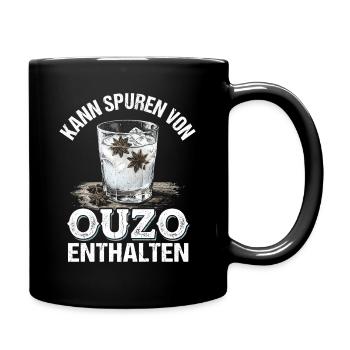 Kann Spuren Vonn Ouzo Enthalten - Tasse einfarbig - Schwarz - Rechts