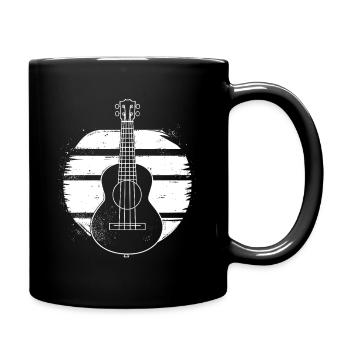 Ukulele Zeichnung - Tasse einfarbig - Schwarz - Rechts