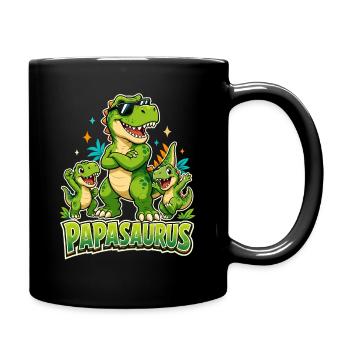 Papasaurus Father's Day Dad of 2 - Full Colour Mug - black - Right