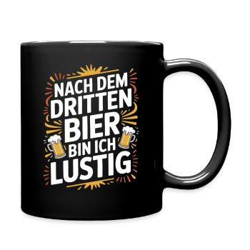 Bier Nach Dem Dritten Bier Lustig JGA Party Malle - Tasse einfarbig - Schwarz - Rechts