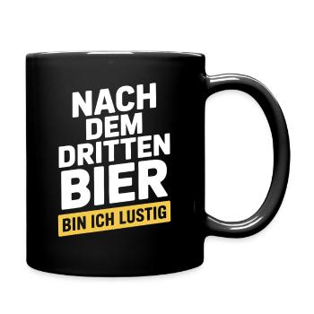 Bier Nach Dem Dritten Bier Lustig JGA Party Malle - Tasse einfarbig - Schwarz - Rechts