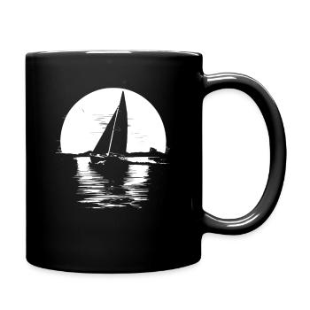 Segelschiff - Tasse einfarbig - Schwarz - Rechts