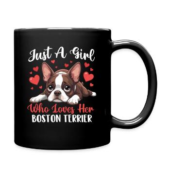 La fille adore le Boston Terrier Amoureuse de la mère du chien - Mug uni - noir - Droite