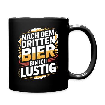 Bier Nach Dem Dritten Bier Lustig JGA Party Malle - Tasse einfarbig - Schwarz - Rechts