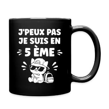 J'peux pas je suis en 5ème - Mug uni - noir - Droite