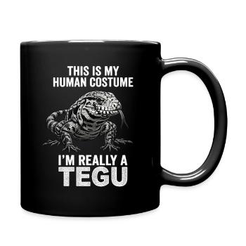 Voici mon costume humain – Tegu. - Mug uni - noir - Droite