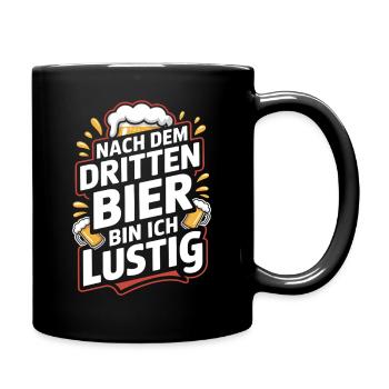 Bier Nach Dem Dritten Bier Lustig JGA Party Malle - Tasse einfarbig - Schwarz - Rechts