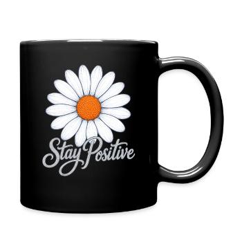 Daisy Flower stay positive Gänseblume sei positiv - Tasse einfarbig - Schwarz - Rechts