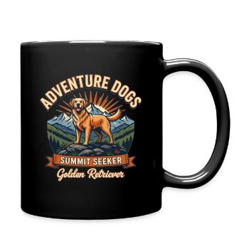 Adventure Dogs – Golden Retriever Vintage Mountain - Full Colour Mug - black - Right
