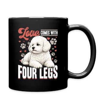 Bichon Frise Dog Breed - Full Colour Mug - black - Right