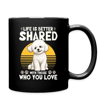 Bichon Frise Dog Breed - Full Colour Mug - black - Right