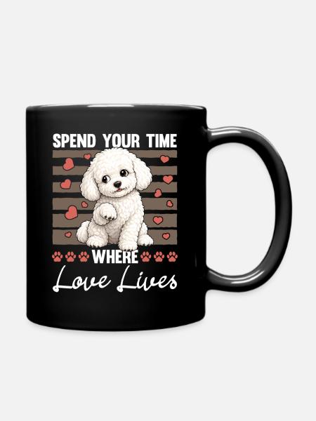 Bichon Frise Dog Breed - Full Colour Mug - black