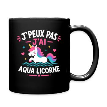 Aqua Licorne: J'peux pas j'ai - Mug uni - noir - Droite