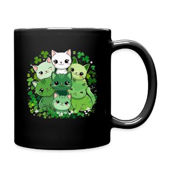 Bande du Chat Trèfle - Mug uni - noir - Droite
