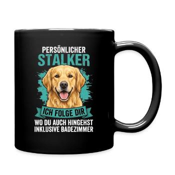 Golden Retriever Stalker - Tasse einfarbig - Schwarz - Rechts