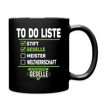 To Do Liste Geselle Ausbildung Bestanden Geschenk - Tasse einfarbig - Schwarz - Rechts