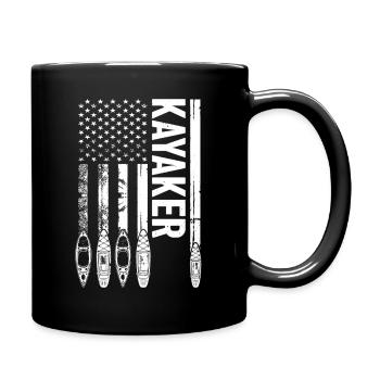 Watersports Kayaking US Flag Kayaker - Tasse einfarbig - Schwarz - Rechts