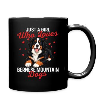 La fille adore les chiens de montagne bernois Maman Berner - Mug uni - noir - Droite